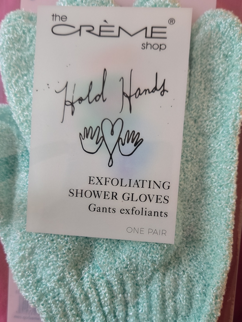 The Crème Shop Exfoliating Shower Gloves - Mint. One Pair. 6 Available